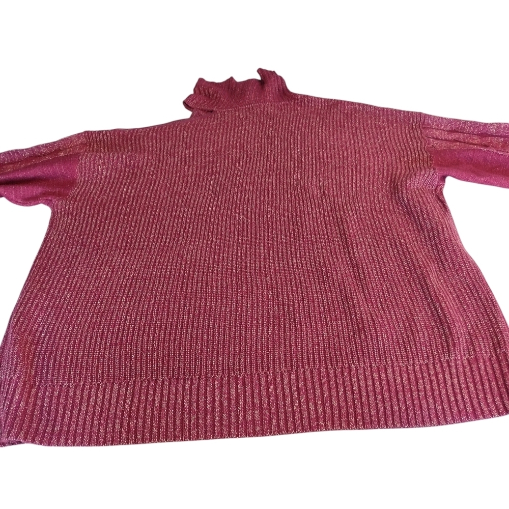 Torrid Metallic Pullover Turtle Neck Cold Shoulde… - image 7